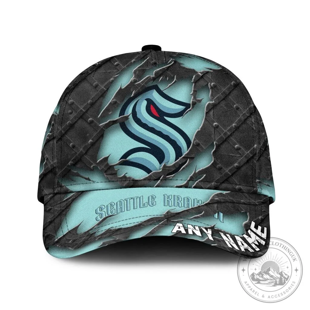 Seattle Kraken Personalized Name Black Metal Design Classic Cap Hat 5 Seattle Kraken Personalized Name Black Metal Design Classic Cap Hat