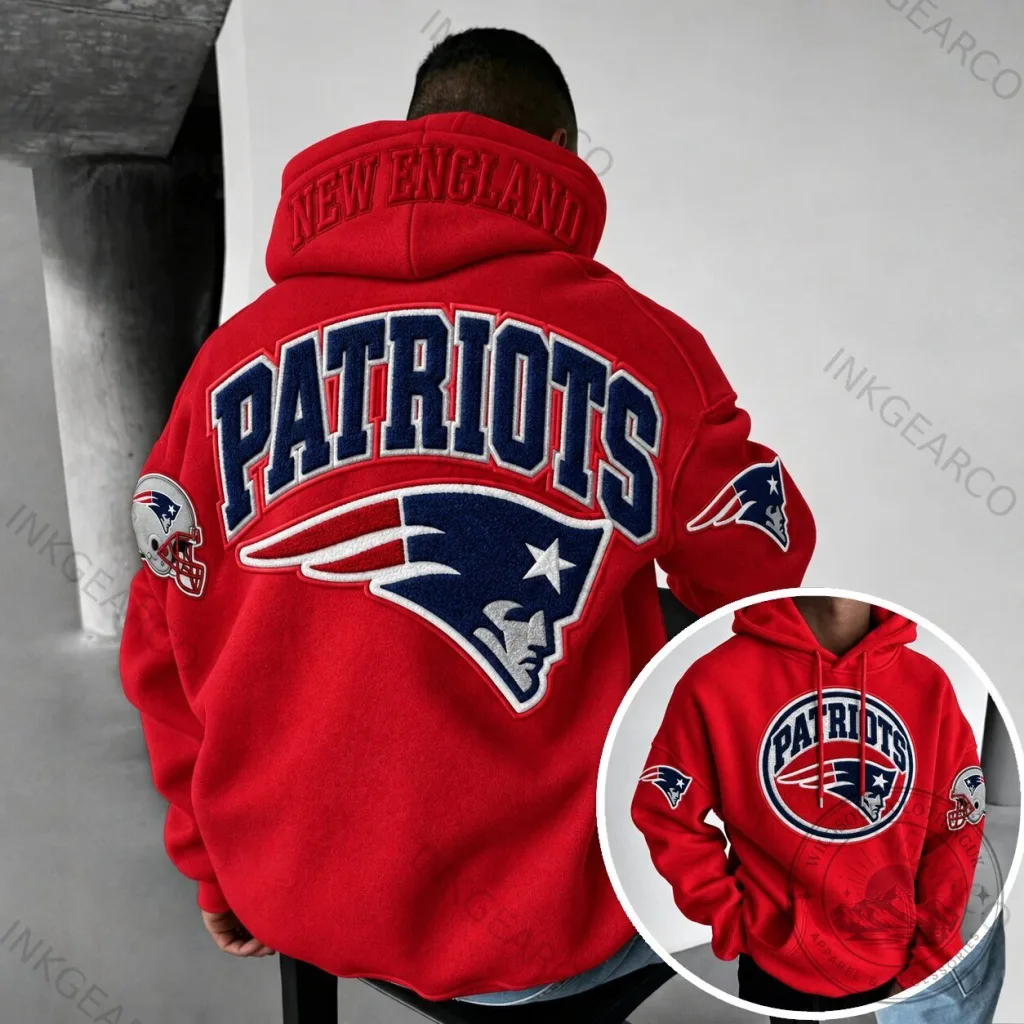 New England Patriots NFL Football Team Logo Red Hoodie New England Patriots NFL Football Team Logo Red Hoodie