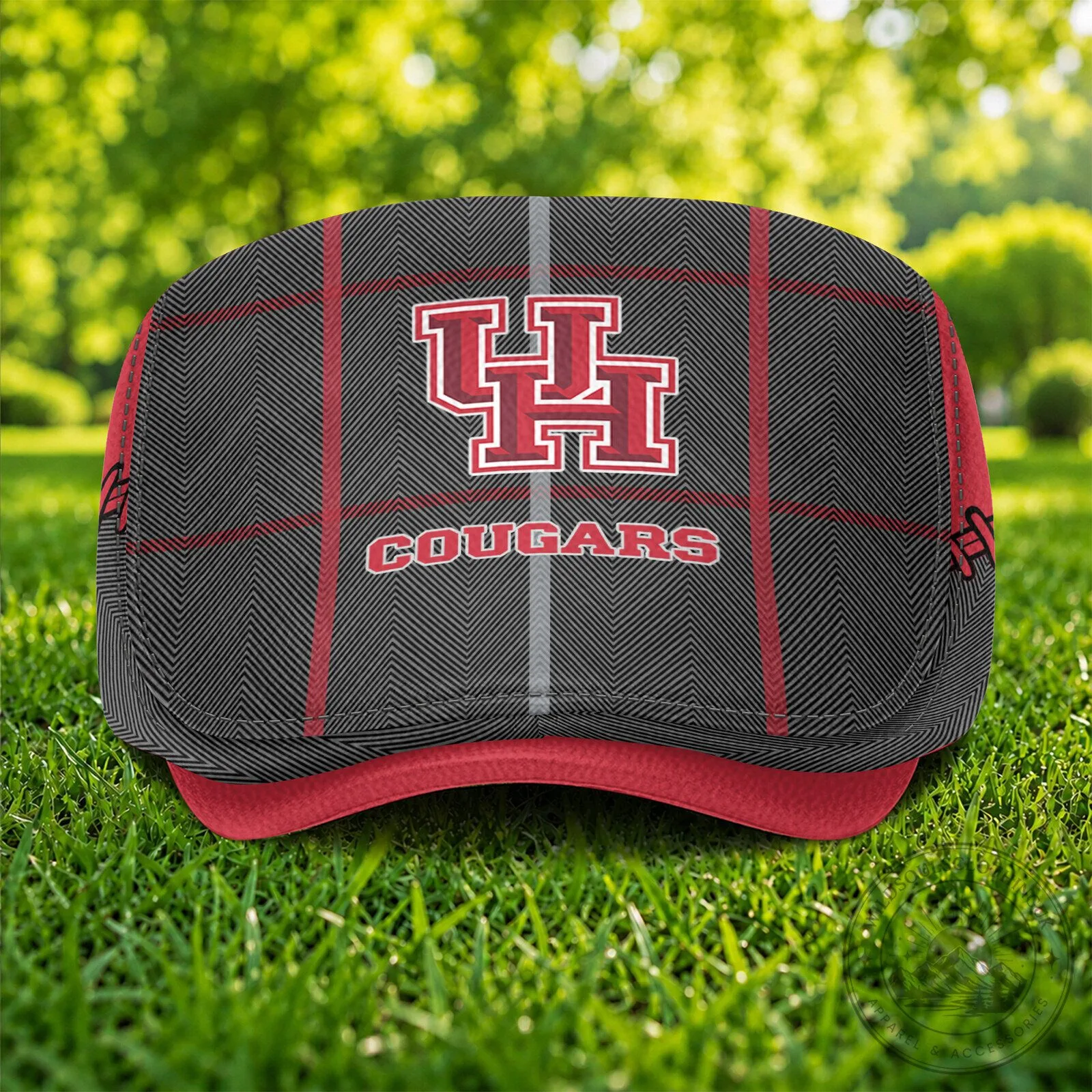 Houston Cougars NCAA Plaid Pattern Golf Flat Cap Hat for Men and Women 10 Houston Cougars NCAA Plaid Pattern Golf Flat Cap Hat for Men and Women