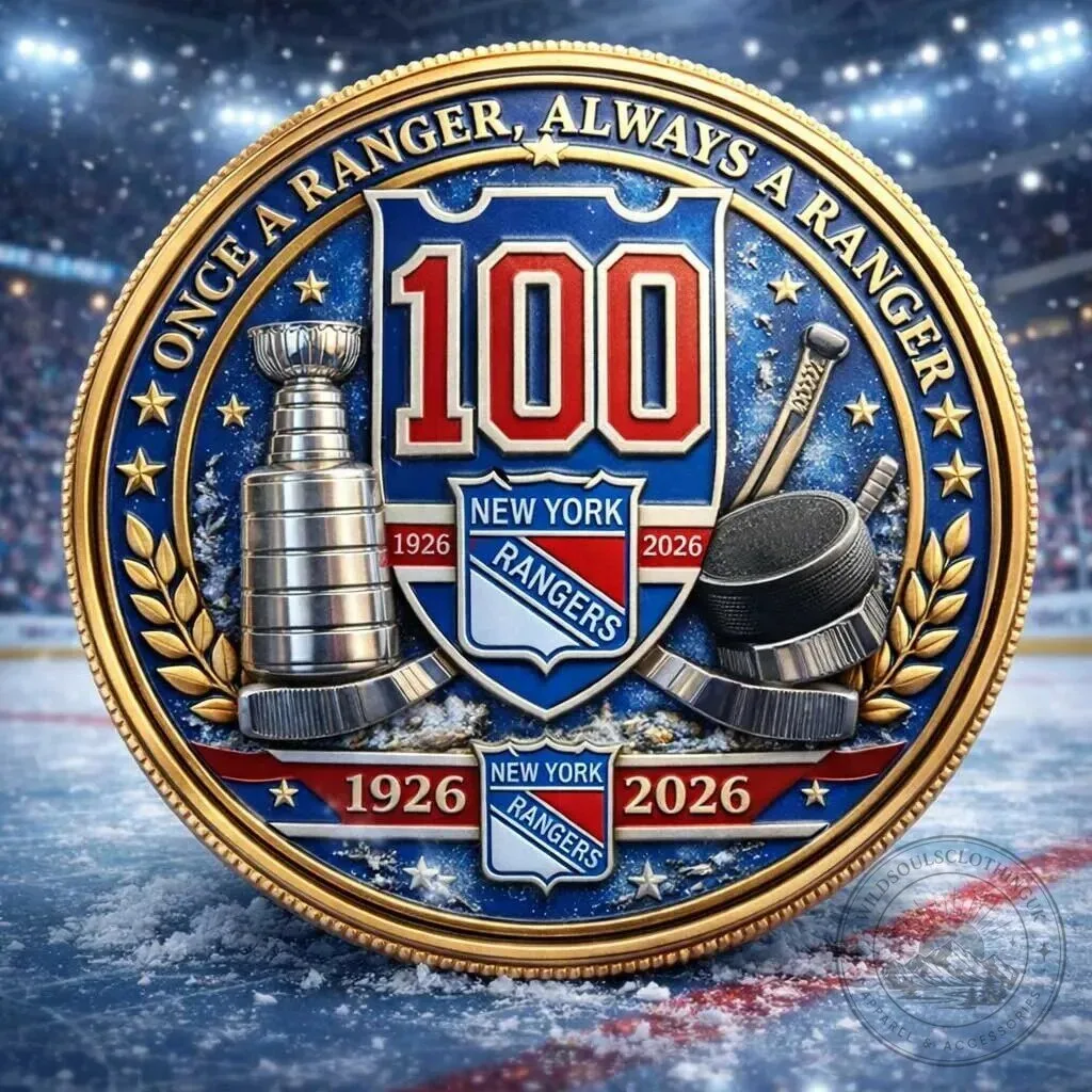 New York Rangers 100th Anniversary Commemorative Hockey Fan Coin 2 New York Rangers 100th Anniversary Commemorative Hockey Fan Coin