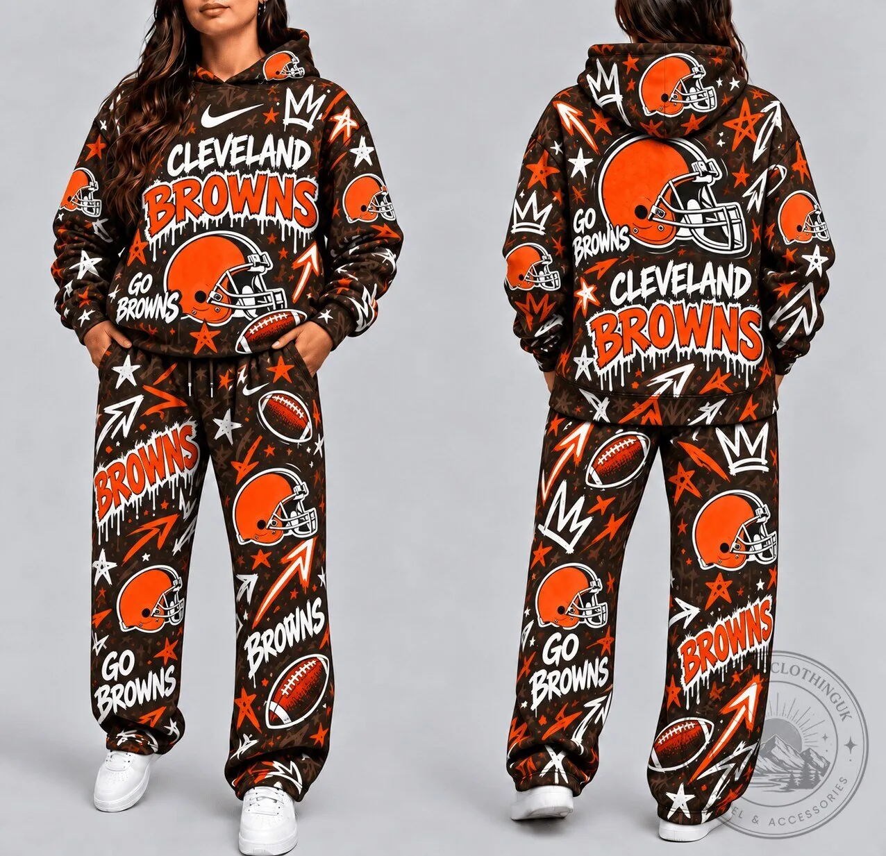 Cleveland Browns Graffiti Art Football Team Hoodie
