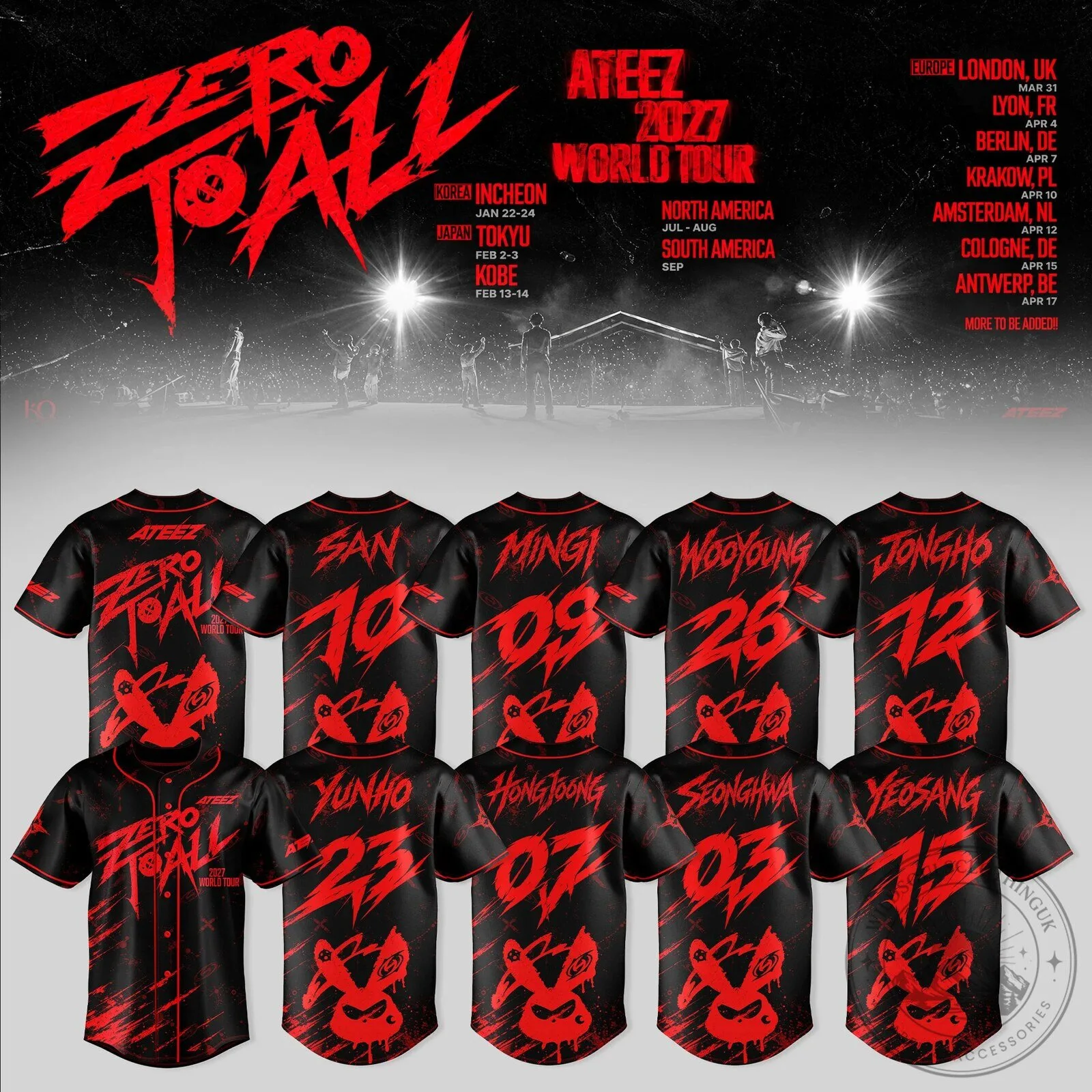 2027 World Tour Baseball Jersey - ATEEZ Zero To All