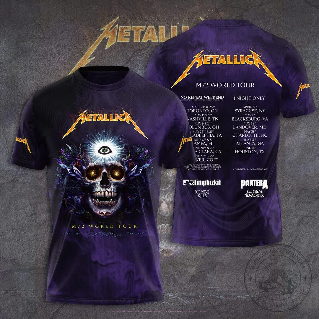 Metallica M72 World Tour Skull Eye All Over Print T-Shirt