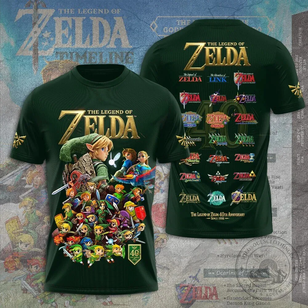 The Legend of Zelda 40th Anniversary All Characters Video Game T-Shirt