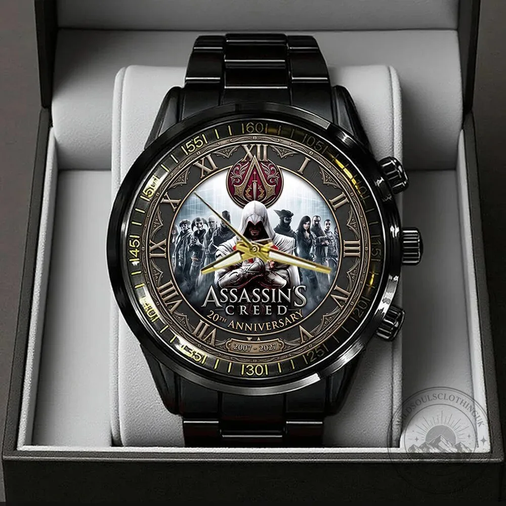 Assassin's Creed 20th Anniversary Black Stainless Steel Chronograph Watch 3 Assassin