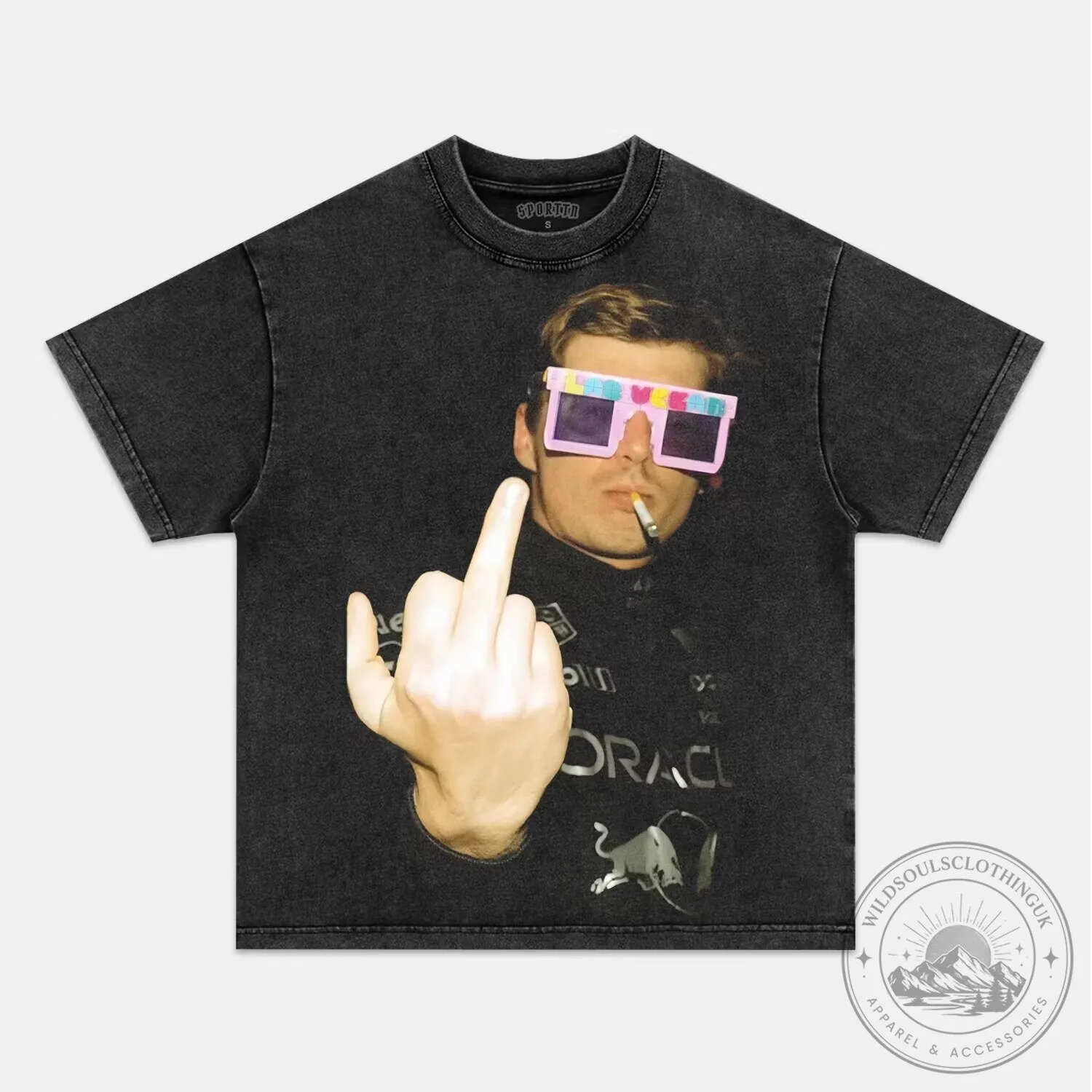 Max Verstappen Pixel Glasses Middle Finger Funny Formula One Racing T-Shirt