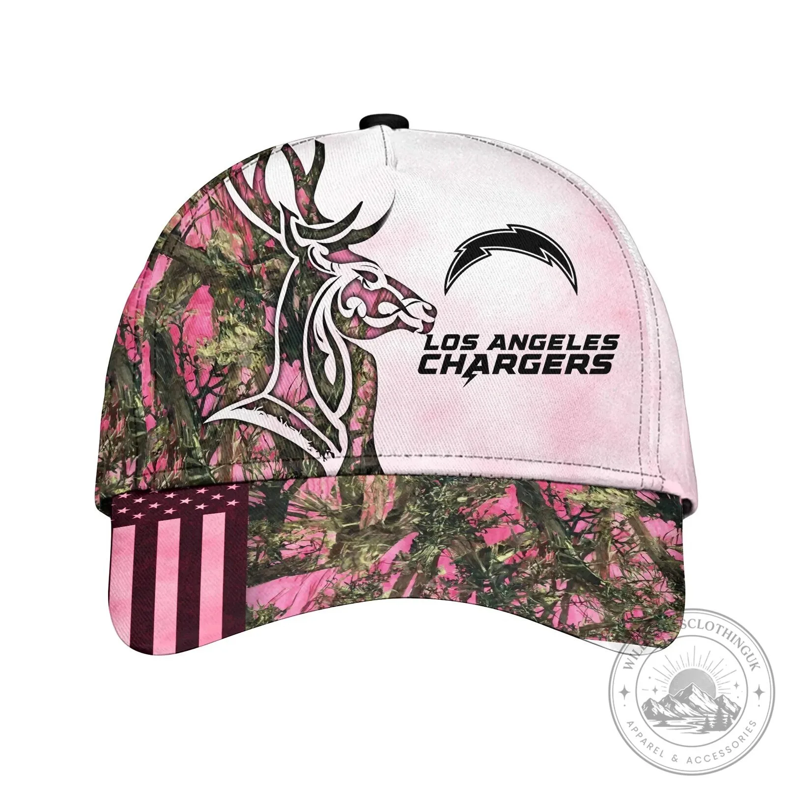 Los Angeles Chargers Pink Camouflage Deer Hunting Cap Hat