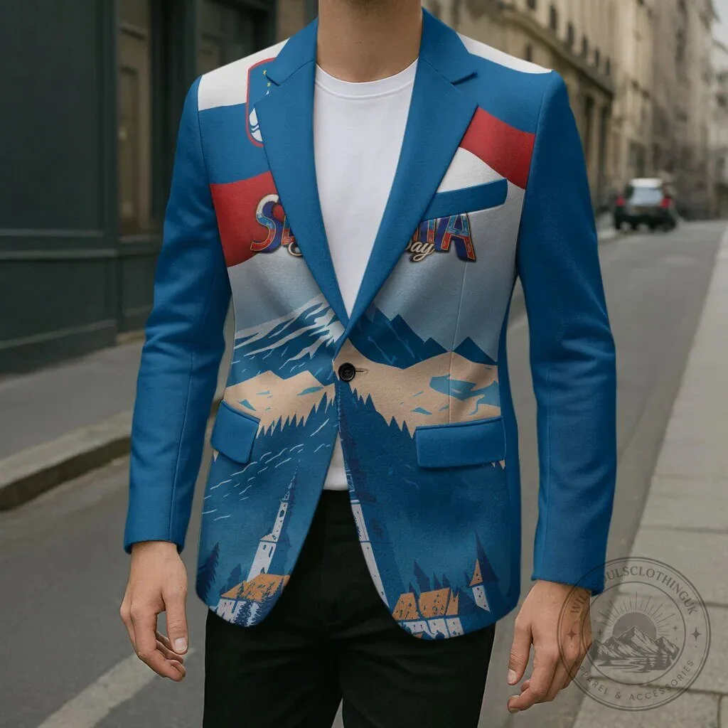 Slovenia Independence Day Lake Bled Julian Alps Landscape Blazer Jacket 14 Slovenia Independence Day Lake Bled Julian Alps Landscape Blazer Jacket