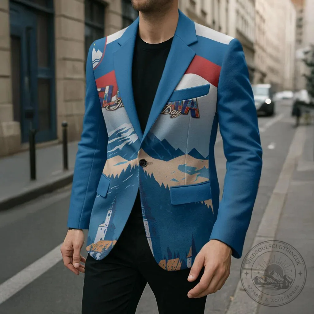 Slovenia Independence Day Lake Bled Julian Alps Landscape Blazer Jacket 15 Slovenia Independence Day Lake Bled Julian Alps Landscape Blazer Jacket