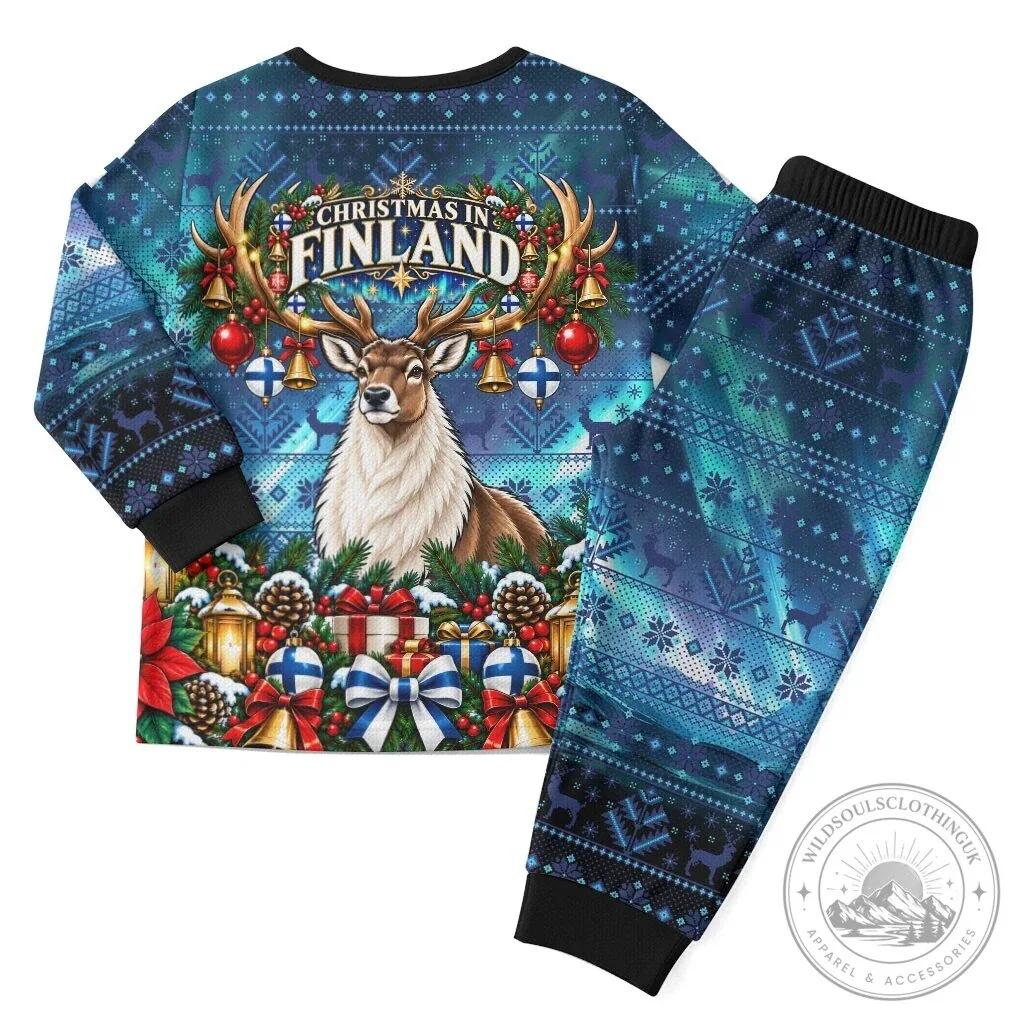 Christmas In Finland Nordic Winter Fair Isle Reindeer Pajamas Set 9 Christmas In Finland Nordic Winter Fair Isle Reindeer Pajamas Set