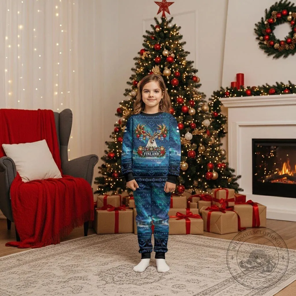 Christmas In Finland Nordic Winter Fair Isle Reindeer Pajamas Set 11 Christmas In Finland Nordic Winter Fair Isle Reindeer Pajamas Set