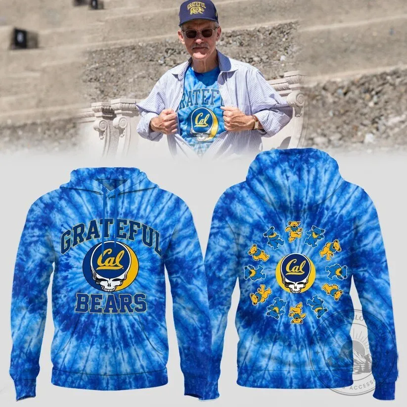 Tie-Dye Hoodie featuring Grateful Dead Bears and Cal Football Design