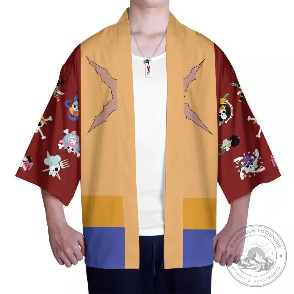 One Piece Monkey D. Luffy Straw Hat Pirates Kimono Jacket 9 One Piece Monkey D. Luffy Straw Hat Pirates Kimono Jacket