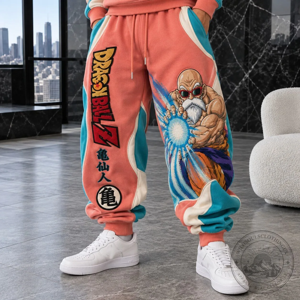 Dragon Ball Z Master Roshi Kamehameha Attack Anime Graphic Sweatpants 1 Dragon Ball Z Master Roshi Kamehameha Attack Anime Graphic Sweatpants