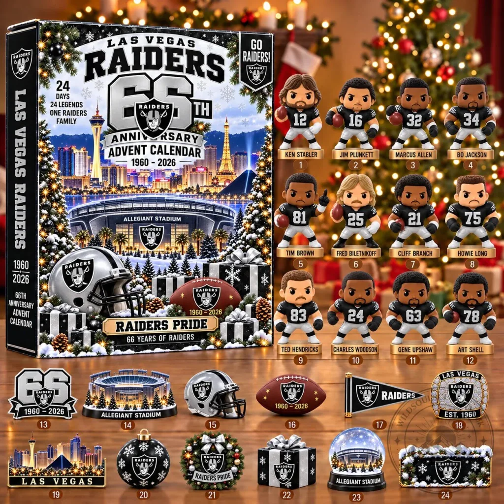 Las Vegas Raiders 66th Anniversary NFL Football Advent Calendar Blind Box Las Vegas Raiders 66th Anniversary NFL Football Advent Calendar Blind Box 2D