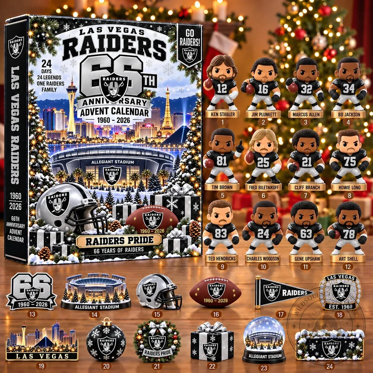 Las Vegas Raiders 66th Anniversary NFL Football Advent Calendar Blind Box