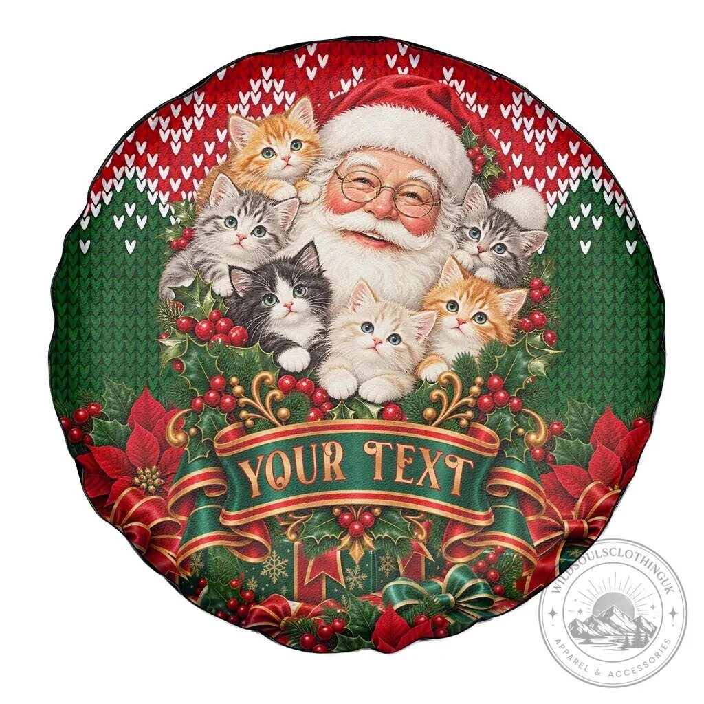 Personalized Santa Claus Kittens Christmas Spare Tire Cover for Cat Lovers 9 Personalized Santa Claus Kittens Christmas Spare Tire Cover for Cat Lovers
