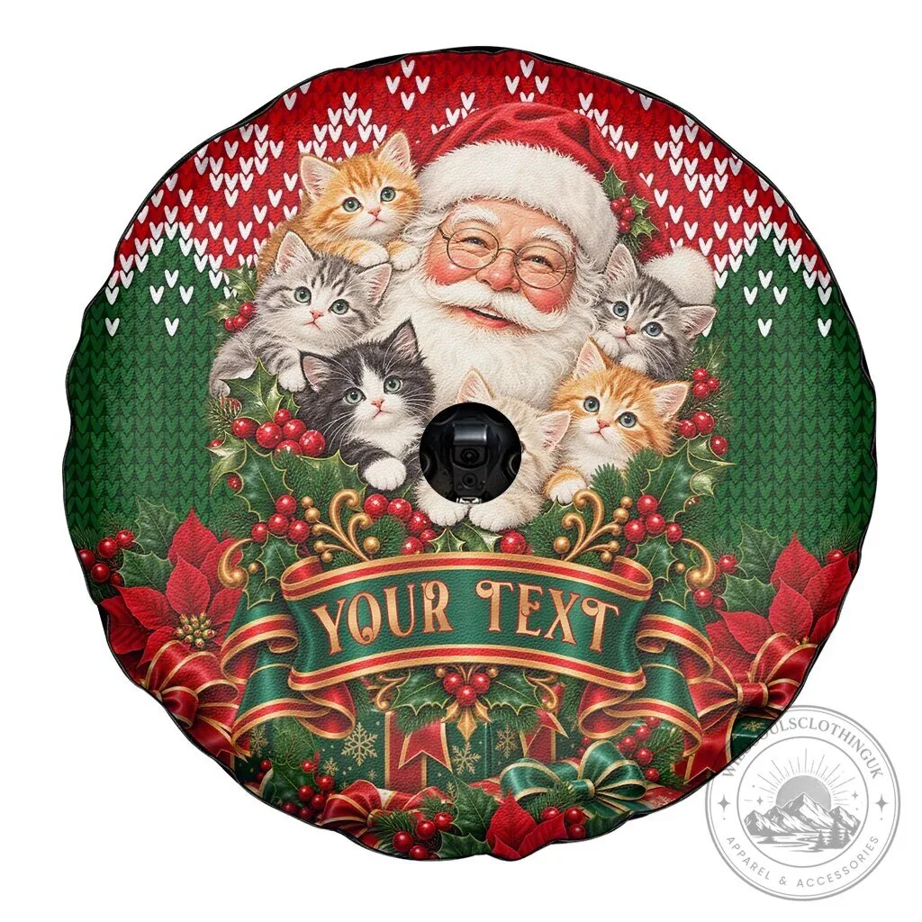 Personalized Santa Claus Kittens Christmas Spare Tire Cover for Cat Lovers 10 Personalized Santa Claus Kittens Christmas Spare Tire Cover for Cat Lovers