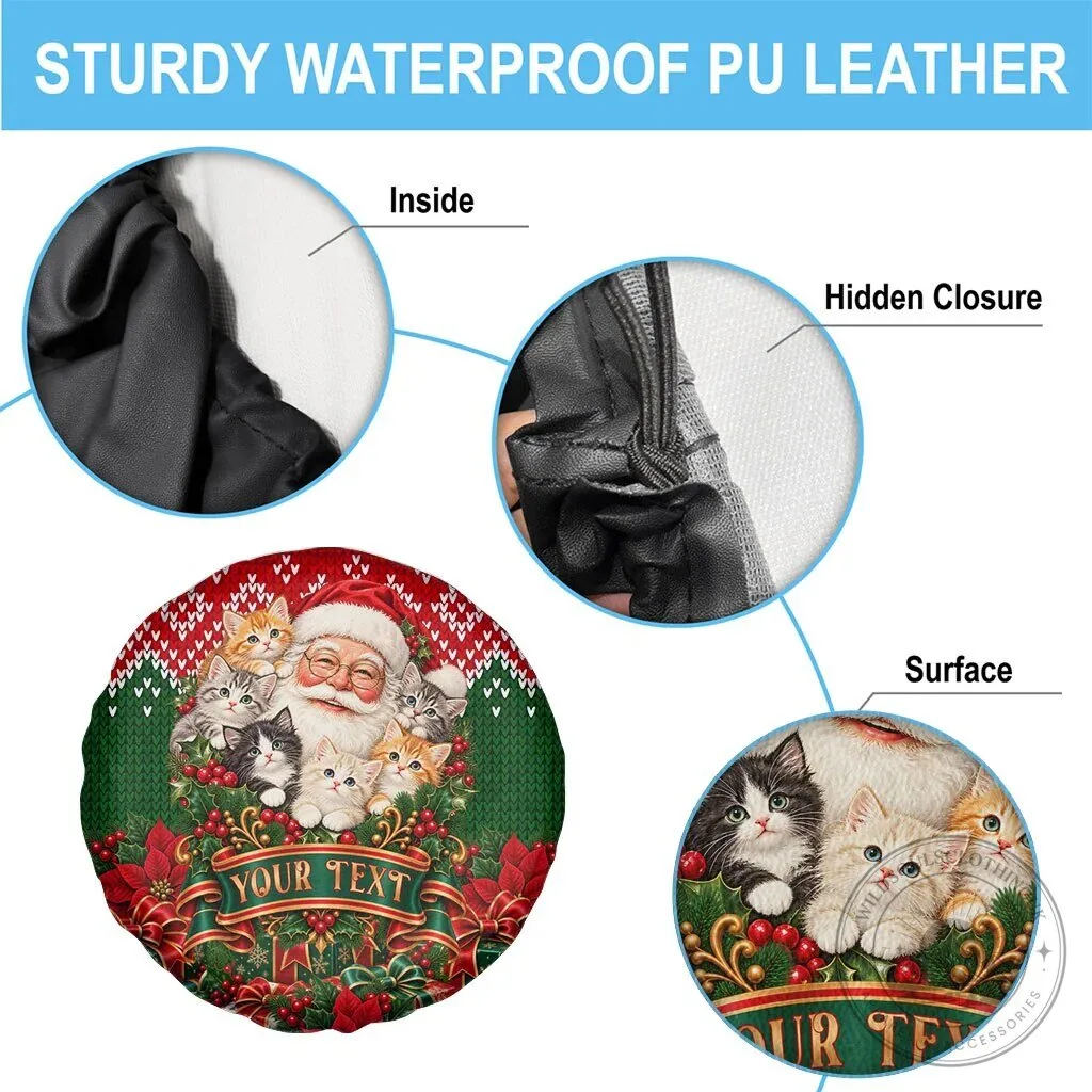 Personalized Santa Claus Kittens Christmas Spare Tire Cover for Cat Lovers 11 Personalized Santa Claus Kittens Christmas Spare Tire Cover for Cat Lovers