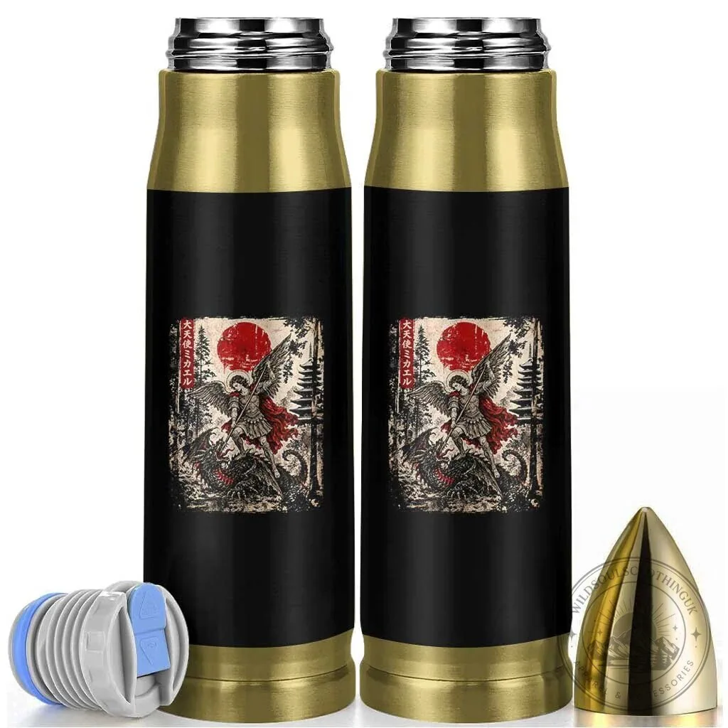 Archangel Michael Ukiyo-e Japanese Art Bullet Tumbler Defeating Dragon Catholic Saint 5 Archangel Michael Ukiyo-e Japanese Art Bullet Tumbler Defeating Dragon Catholic Saint