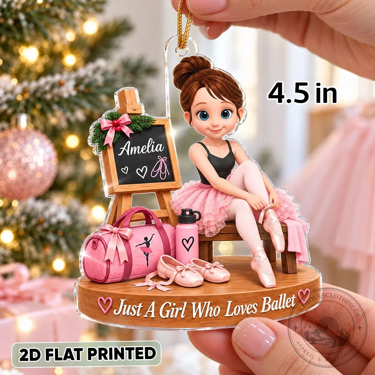 Personalized Ballerina Girl Ballet Dancer Christmas Tree Ornament 14 Personalized Ballerina Girl Ballet Dancer Christmas Tree Ornament