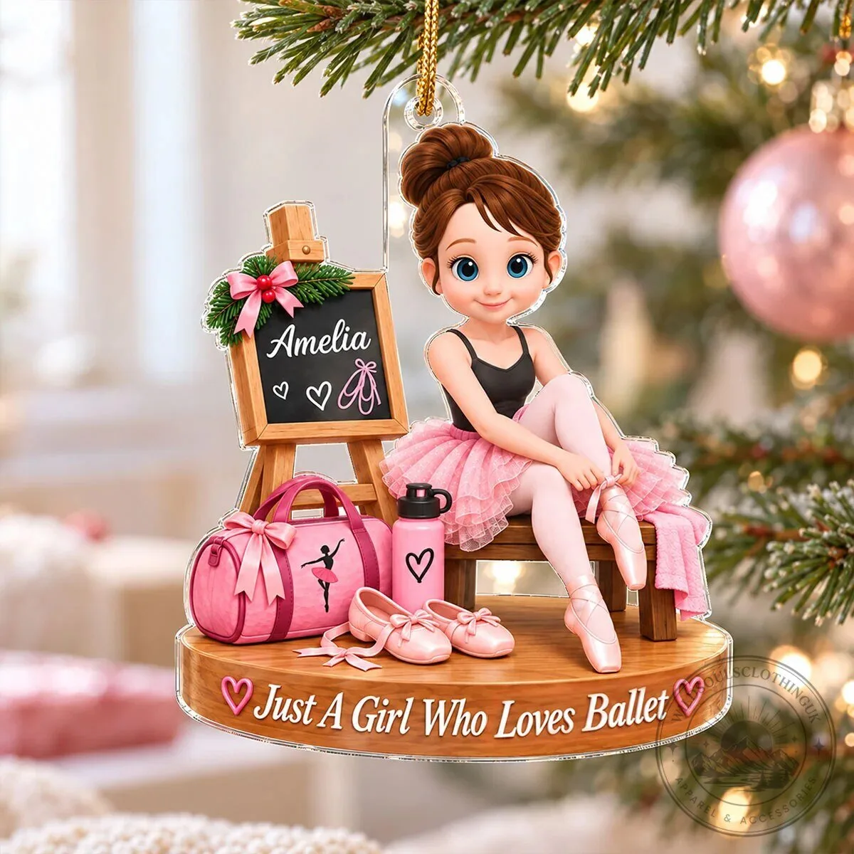 Personalized Ballerina Girl Ballet Dancer Christmas Tree Ornament 17 Personalized Ballerina Girl Ballet Dancer Christmas Tree Ornament