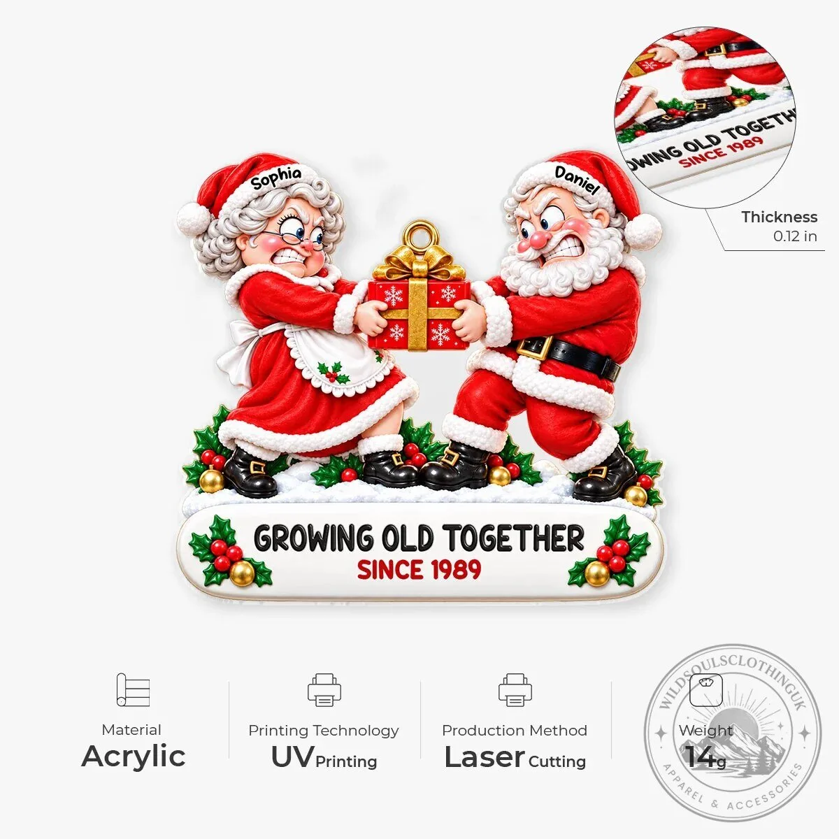 Personalized Christmas Couple Ornament Growing Old Together Since 1989 12 Personalized Christmas Couple Ornament Growing Old Together Since 1989
