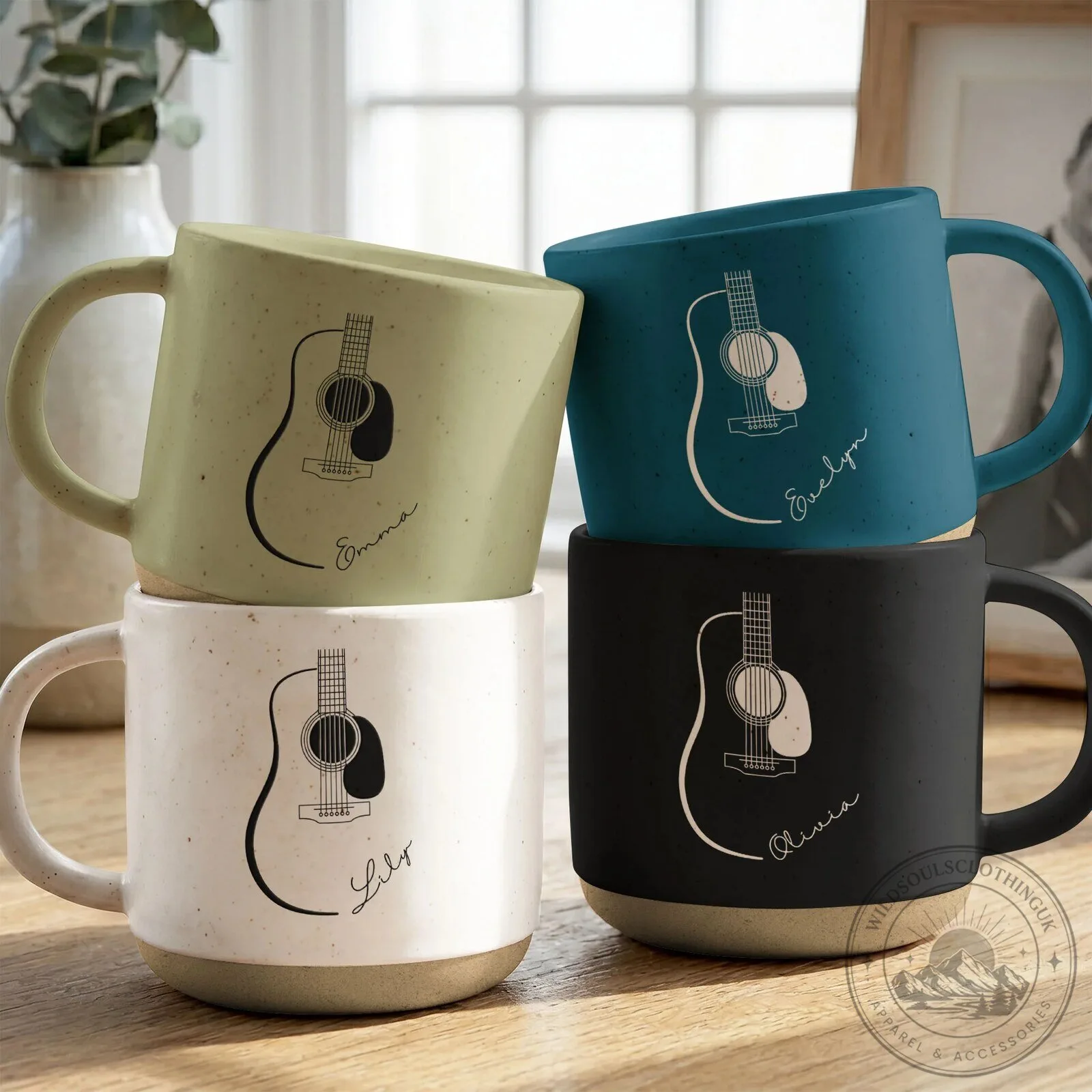 Personalized Acoustic Guitar Line Art Coffee Mug for Musician Gift Idea 7 Personalized Acoustic Guitar Line Art Coffee Mug for Musician Gift Idea