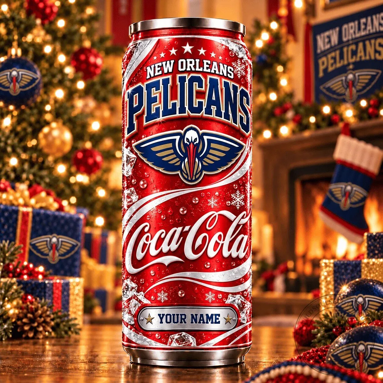 New Orleans Pelicans Coca-Cola Personalized Name Can Tumbler