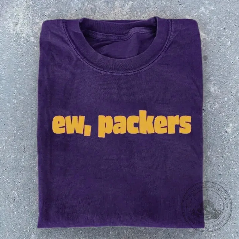 Funny Minnesota Football Fan Ew Packers Slogan Purple T-Shirt