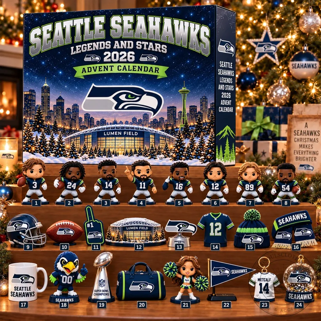 Seattle Seahawks Legends and Stars 2026 Christmas Advent Calendar 2D Seattle Seahawks Legends and Stars 2026 Christmas Advent Calendar 2D