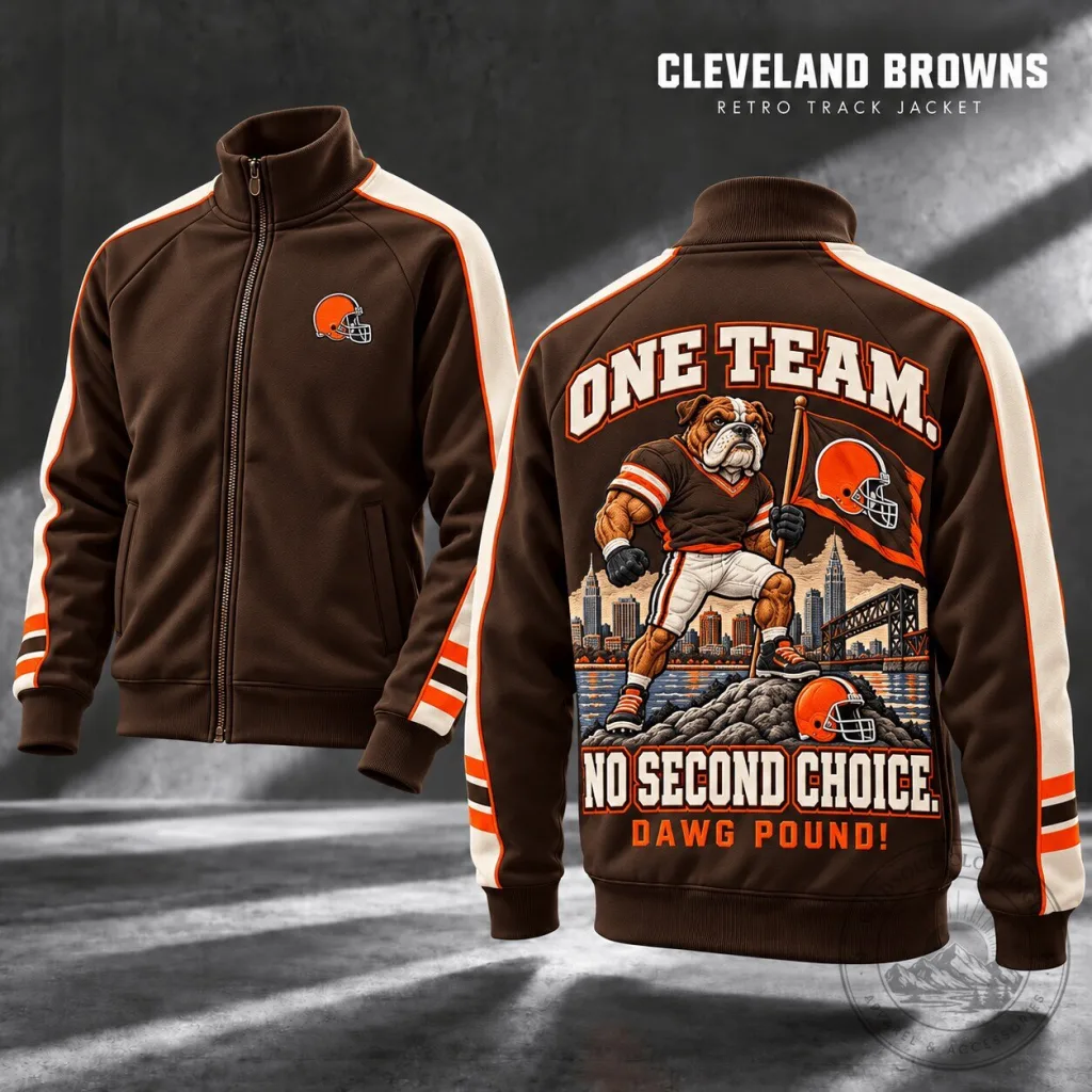 Cleveland Browns Football Team Retro Track Jacket Cleveland Browns Football Team Retro Track Jacket