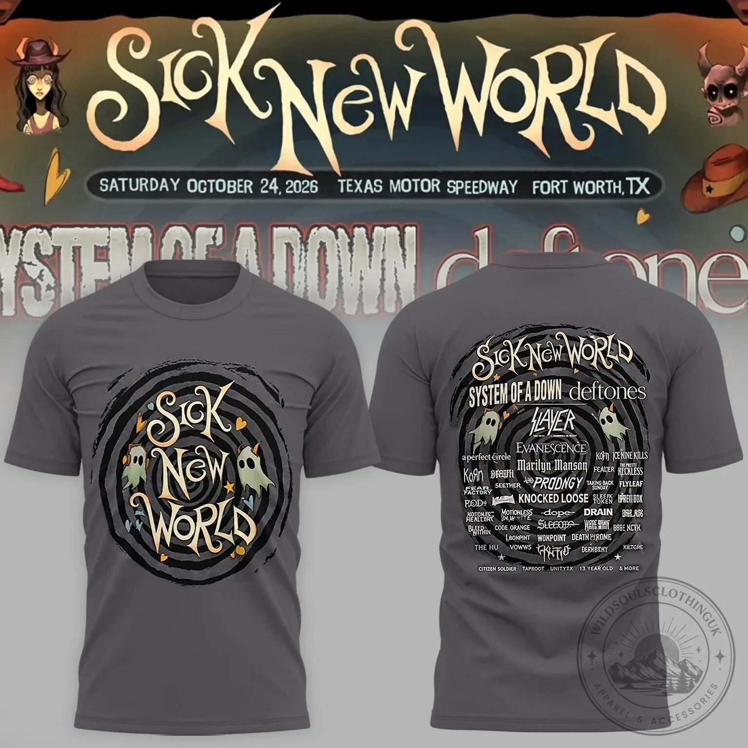 Sick New World 2026 Festival Lineup Texas Motor Speedway T-Shirt