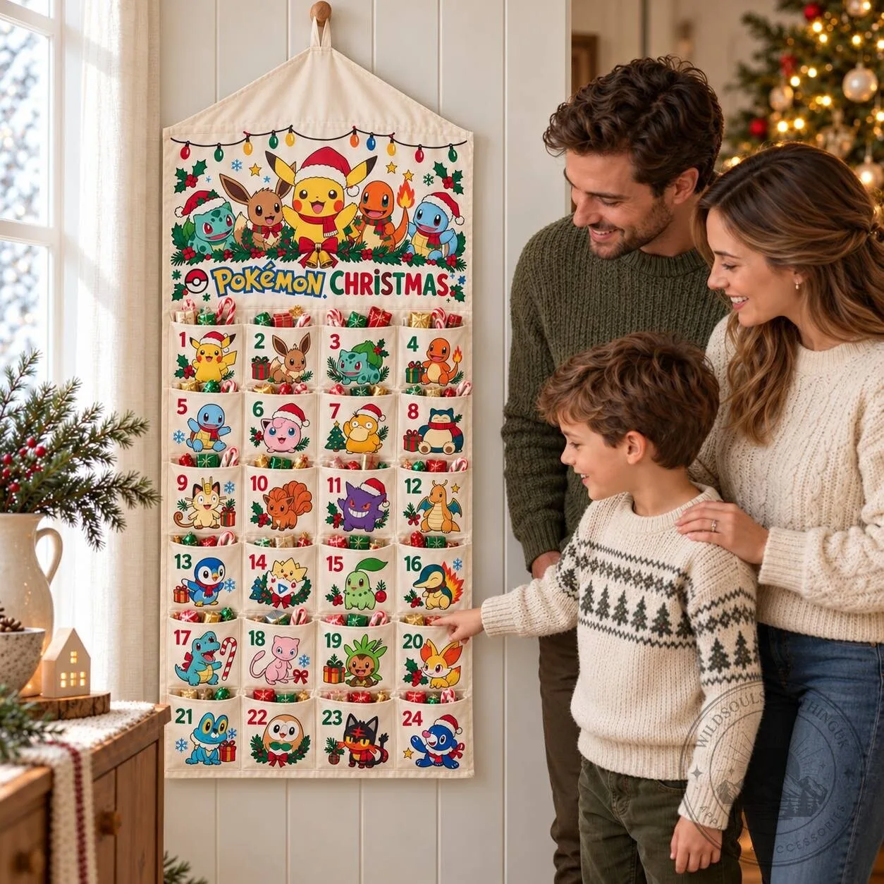 Pokemon Christmas Fabric Advent Calendar Holiday Countdown Wall Hanging 2D 1 Pokemon Christmas Fabric Advent Calendar Holiday Countdown Wall Hanging 2D
