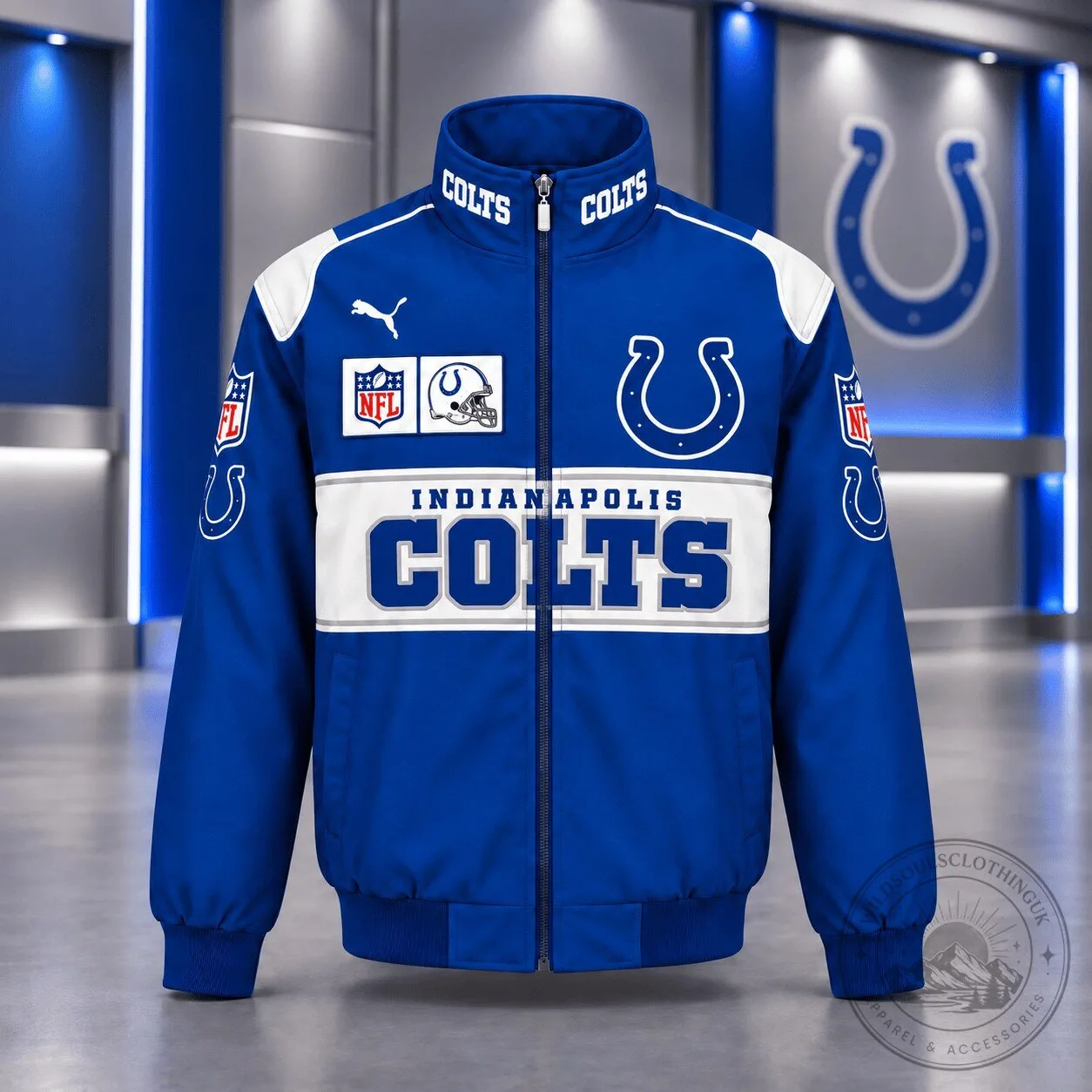 Indianapolis Colts NFL Team Spirit Full-Zip Casual Bomber Jacket 5 Indianapolis Colts NFL Team Spirit Full-Zip Casual Bomber Jacket
