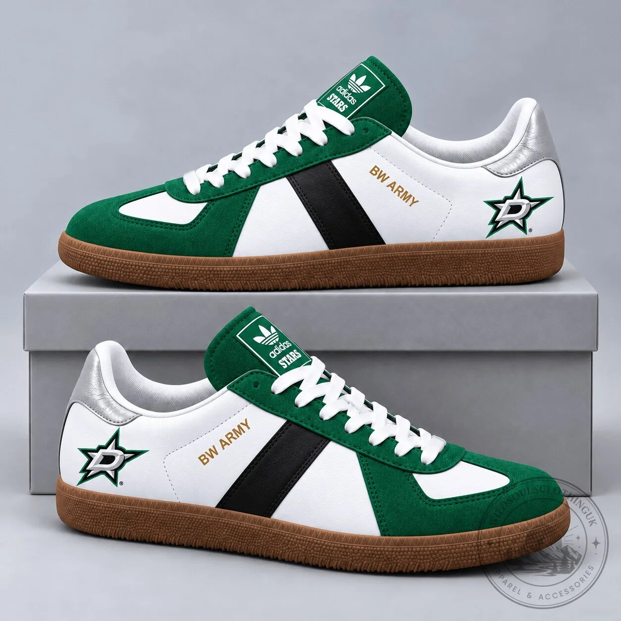Dallas Stars National Hockey League Team Logo Green White Low Top Sneakers