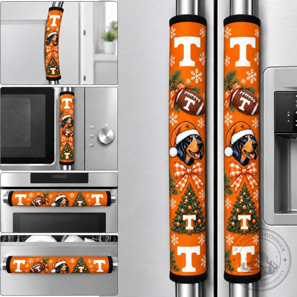 Tennessee Volunteers Christmas Football Fan Refrigerator Appliance Handle Cover Tennessee Volunteers Christmas Football Fan Refrigerator Appliance Handle Cover