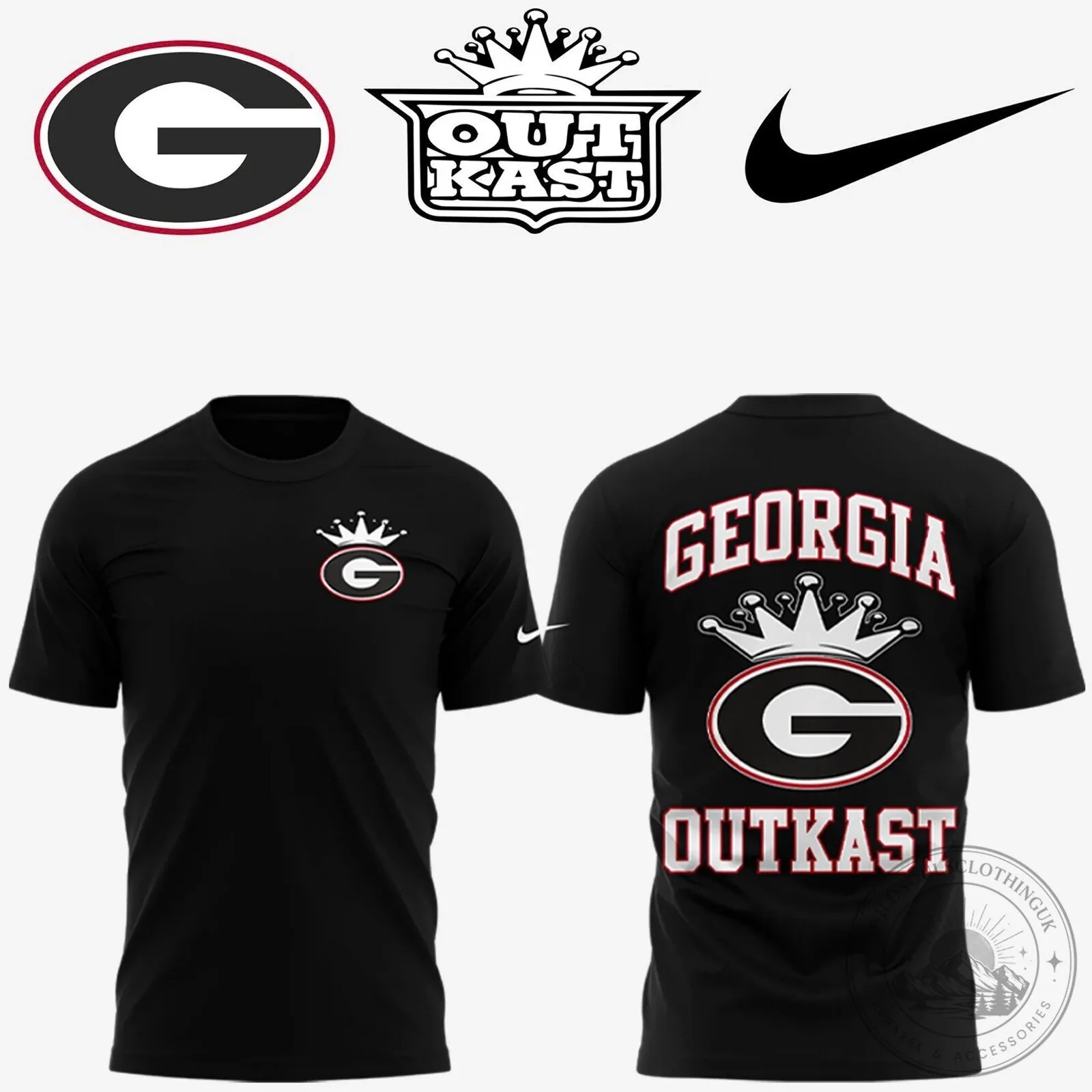 Georgia Bulldogs Outkast Nike Black Cotton Fan T-Shirt