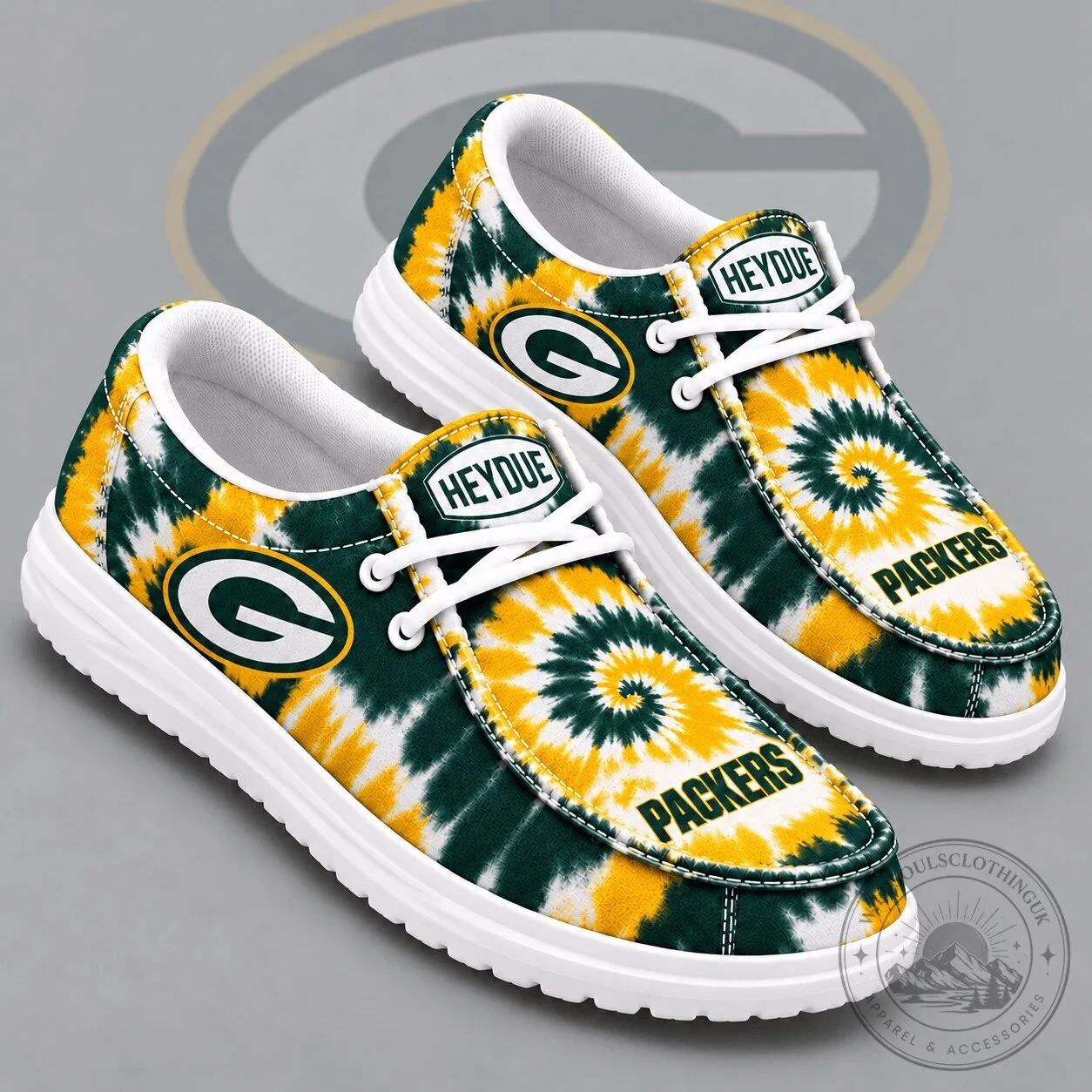 Green Bay Packers Tie Dye Hey Dude Style Casual Shoes
