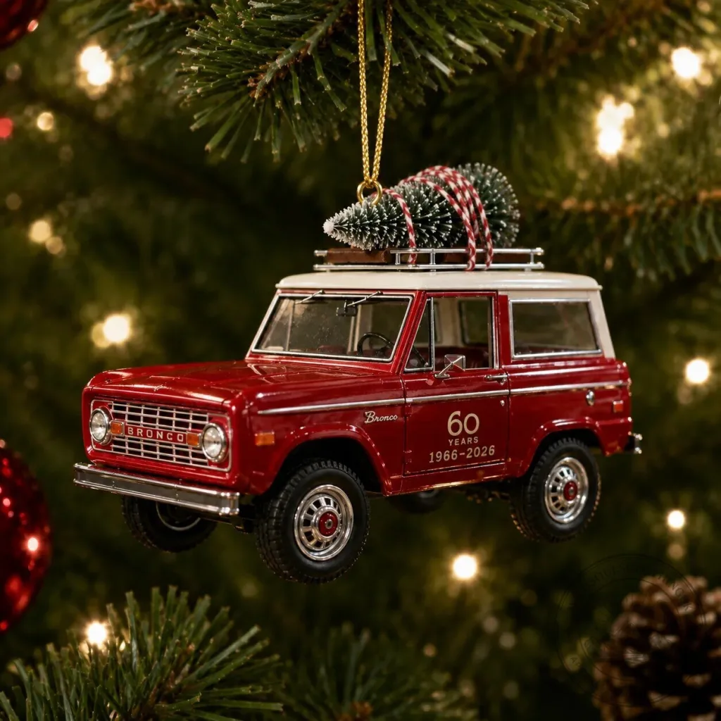 1966 Ford Bronco 60th Anniversary Commemorative Christmas Tree Ornament 1966 Ford Bronco 60th Anniversary Commemorative Christmas Tree Ornament