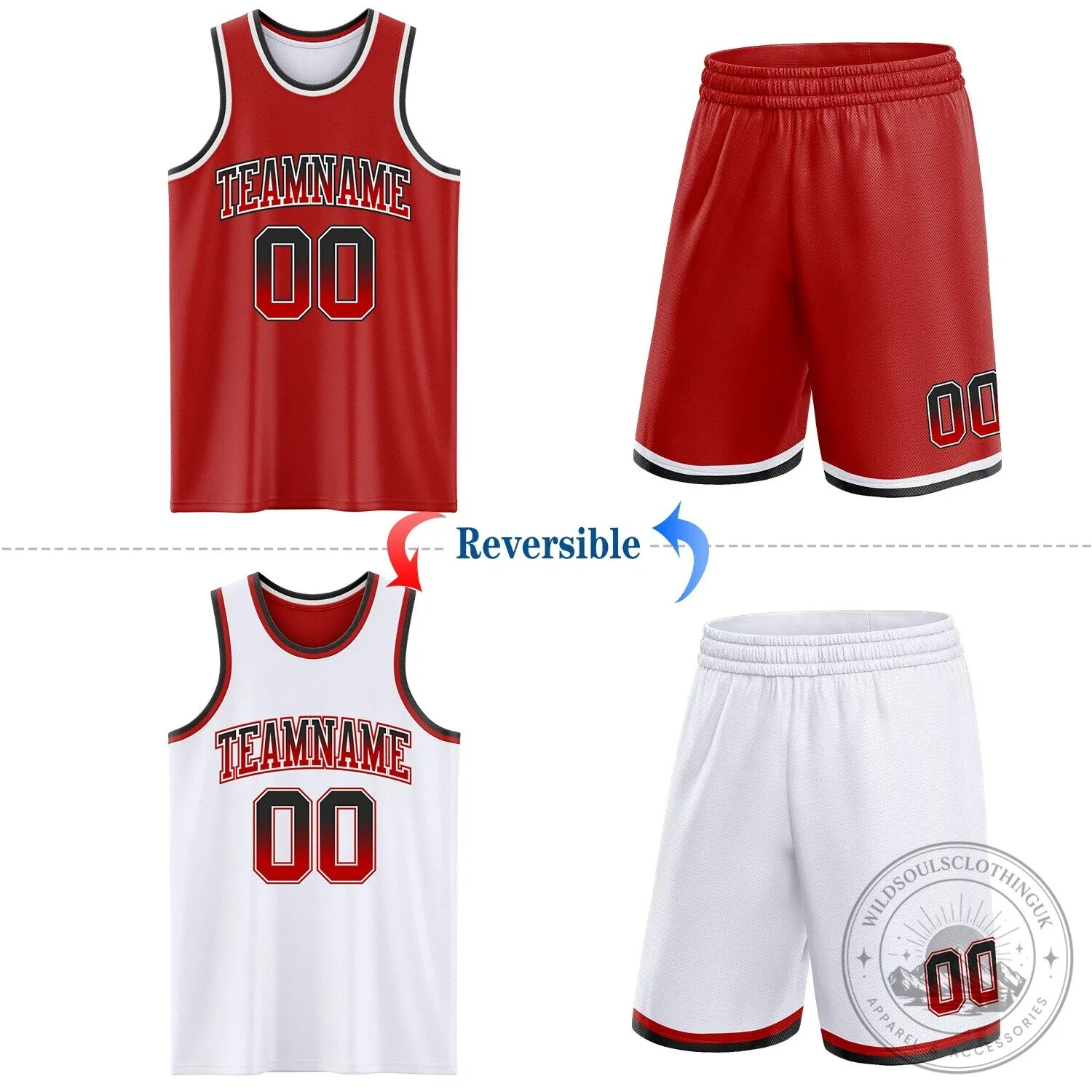 Custom Red White Fade Fashion Reversible Double Sided Sublimation Basketball Jersey 10 Custom Red White Fade Fashion Reversible Double Sided Sublimation Basketball Jersey
